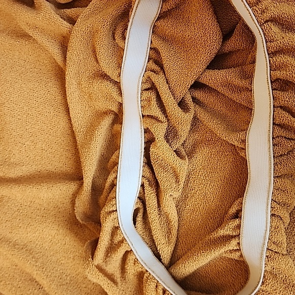 Zara Womens Long Sleeve Sweater Elastic Sinched Waist Golden Mustard Yellow Fall - Picture 7 of 8